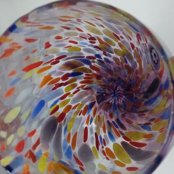 Vintage Set of Six Murano End of Day Pattern Blown Art Glass Wine Glass Goblets - Picture 6 of 11